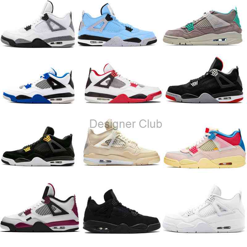 

4 Womens Mens Basketball Shoes 4s shoes Sneakers Oreo Black Cat Fire Red Bred IV Cactus Jack Trainers Taupe Haze UNC Blue Metallic Cool, 17-color same as picture