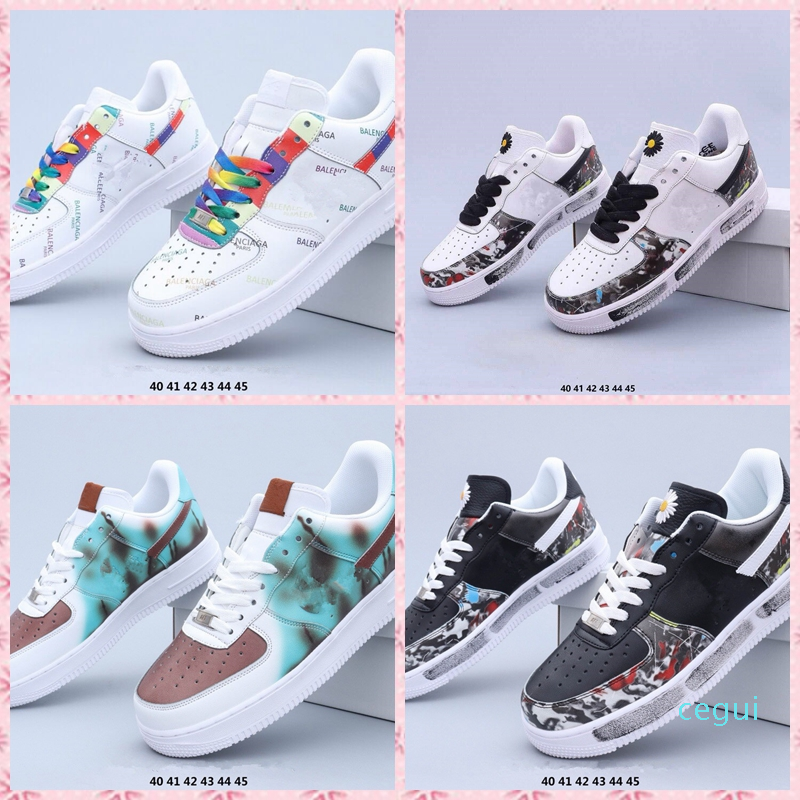 

2020 30 new colors One 1 Dunk Running shoes for men women Black White Pink Men Sneakers Ones High AF1 07 Low Cut Wheat Brown Sports Trainers
