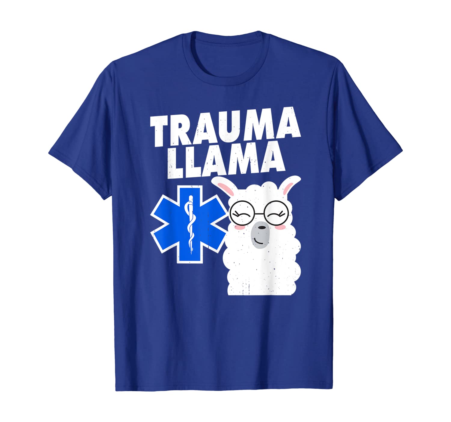 

Funny Trauma Llama EMT T-Shirt EMS Gifts, White;black