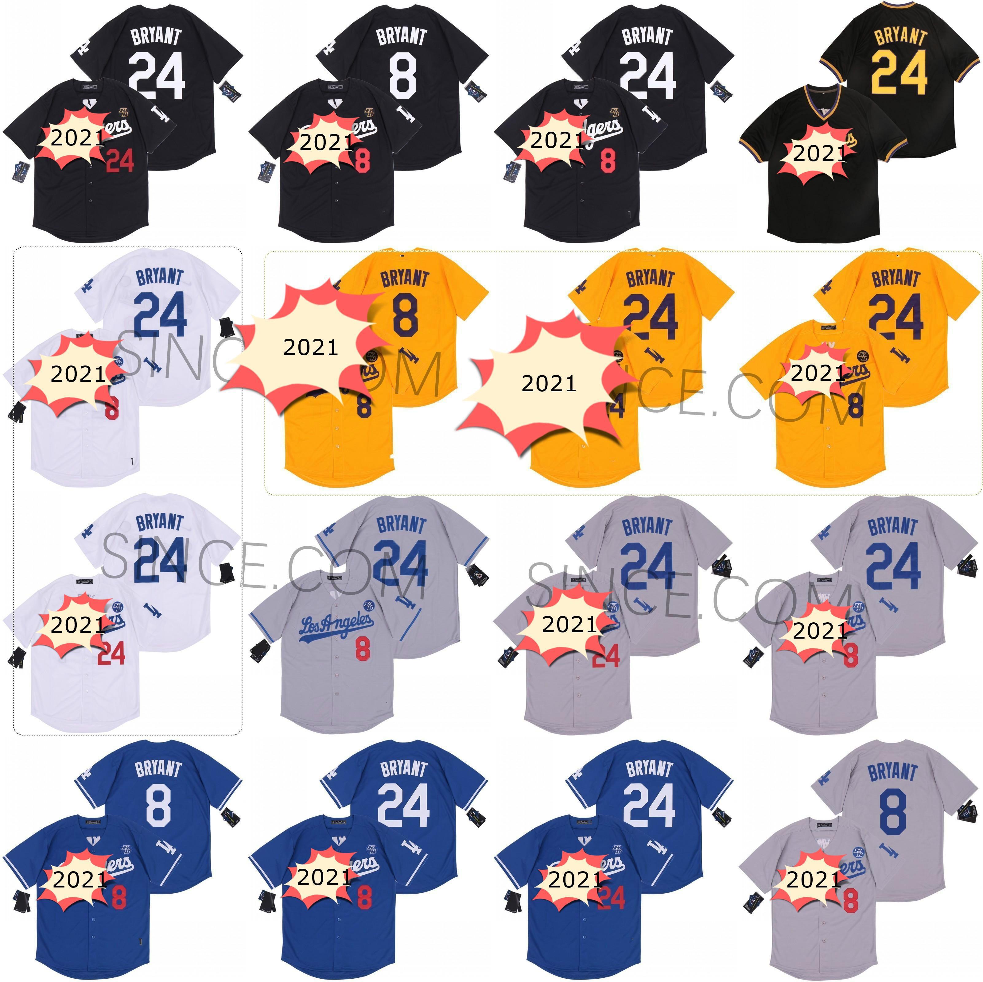 

20 21 Los Angeles 8 24 Bryant KB Black Mamba Dodgers Baseball Jersey Stitched Name Stitched Number Top Quality -5XL men youth women, As picture