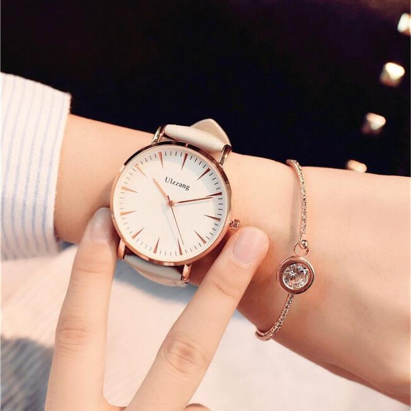 

Wristwatches Fashion Quartz Watch 2021 Women's Watches Ladies Simple Big Dial Wrist Female Clock Hodinky Montre Femme Relogio Feminino, Brown