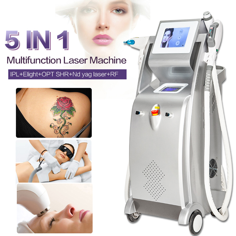 

2022 newest professional 5 in 1 IPL lazer RF face lifting Laser OPT Tattoo E-light SHR Hair Removal equipment