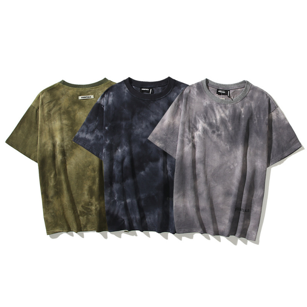 

Men T-shirt Fog Essentials Letter t Shirt Women Loose Streetwear Cotton Tee Casual Washed Top Hip Hop Tshirts, White;black