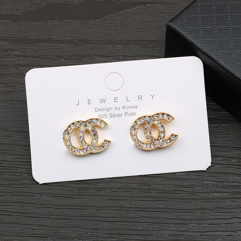 

18K Gold Plated S925 Silver Brand Designers Letters Stud Square Geometric Luxury Women Rhinestone Pearl Earring For Wedding Party Jewerlry Accessories 2 Colors