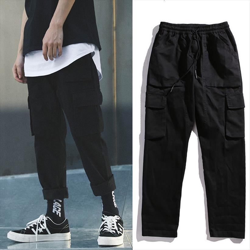 

fashion cargo street style cotton women pant jogger casual slim sweatpants, Black