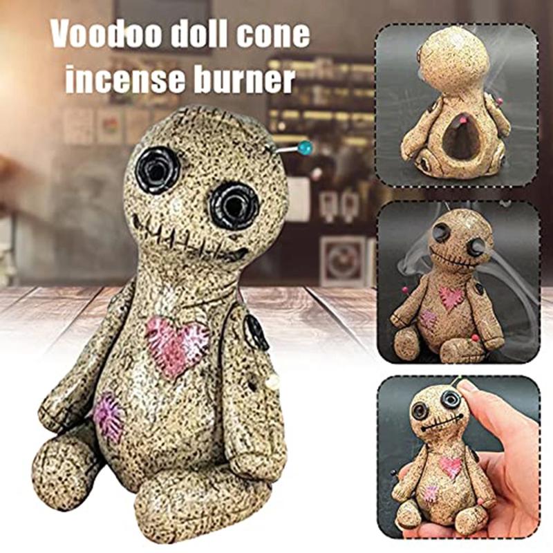 

Left/right Voodoo Doll Cone Burner Incense Desktop Resin Ornament Handmade Carft Statues Home Decoration Censer Fragrance Lamps