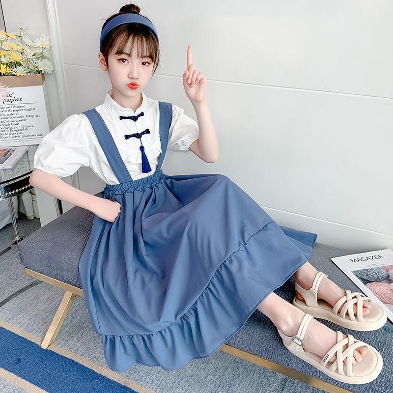

Clothing Sets Party Japanese School Uniform Set Girl Cosplay Graduation Children Cute Shirt Tops Suspender College Style Preppy Dress, Tops and strap dress