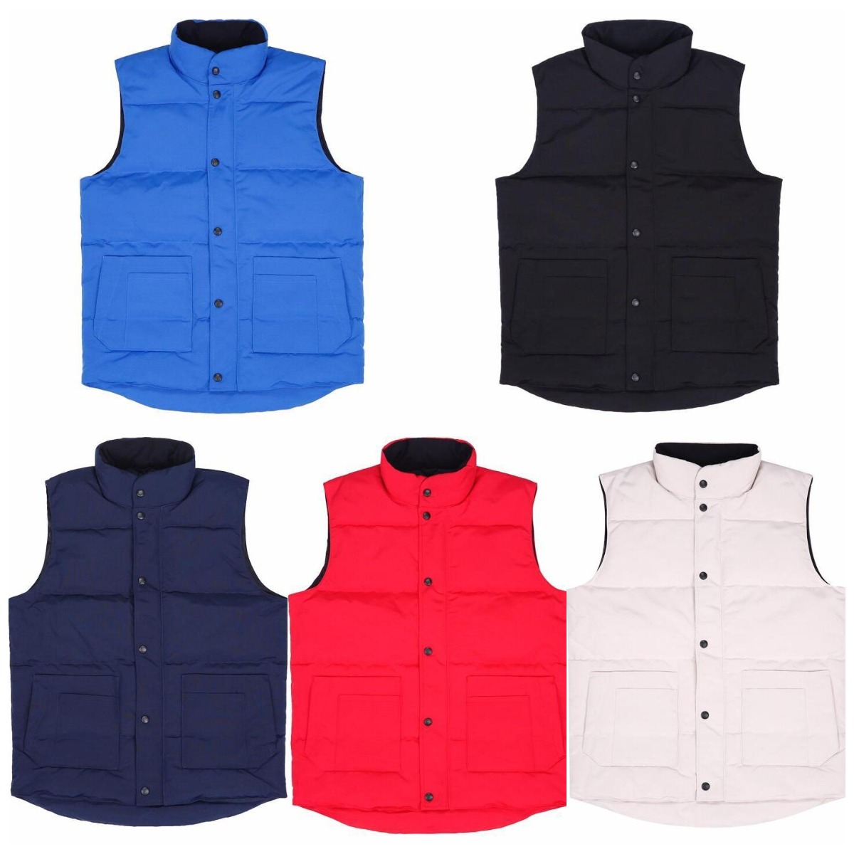 

2021 New UK Male Winter Puffer Button Loose Thicken Vest Crew Neck Classic Fashion Men Good quality Windshield Cold Warm Down Gilets Coat 11 Colors EU Size S-2XL, Dustbag