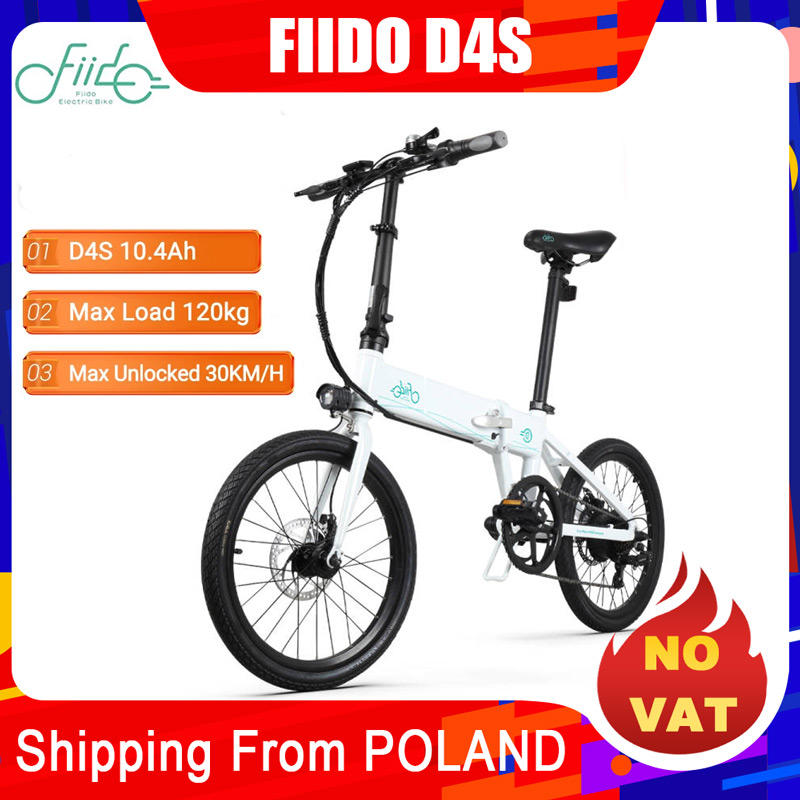 

FIIDO D4S Folding Moped Bicycle 20 Inch 10.4Ah 36V 250W Man Electric Bike 25km/h Top Speed 80KM Mileage E-bike IN STOCK, Silver;blue