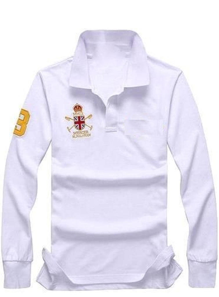 

Wholesale-Brand Casual Polo Shirt brand Men's Polos big horse Embroidery Polo Shirt High Quality Polos Men Cotton Long Sleeve shirt s-ports jerseys Plus M, White