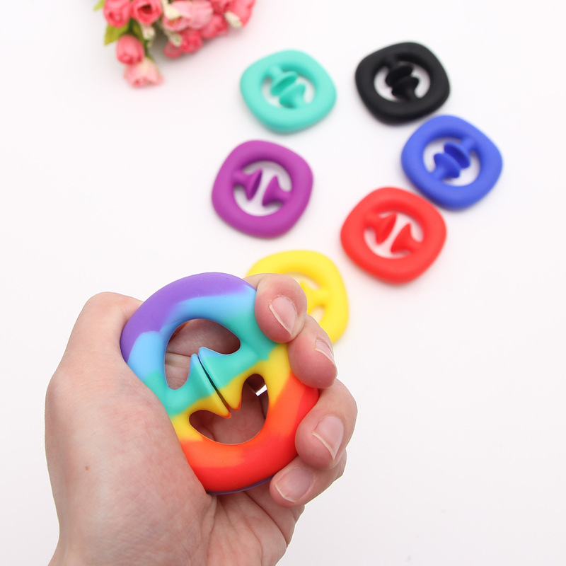 

Rainbow Fidget Grab Snap Squeeze Toy Hand Snappers Hands Strength Grip Grabs Squeezy Sensory Toys Autism Stress Relief