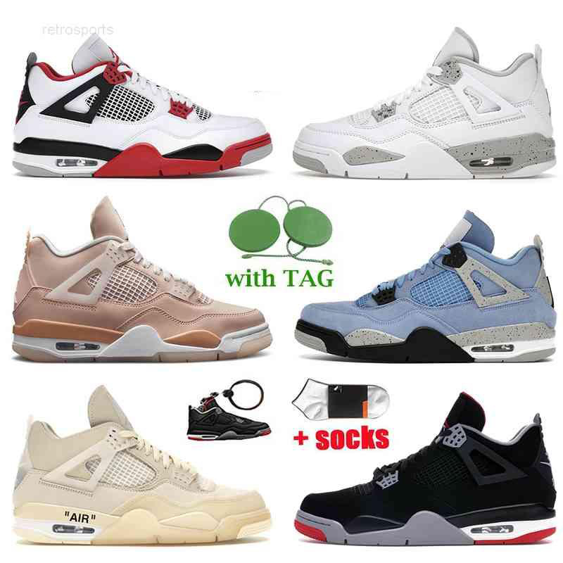 

4s Basketball Shoes 4 Women Mens Jumpman Trainers Fire Red White Oreo Sail Shimmer University Blue Bred, A41 thunder 40-47