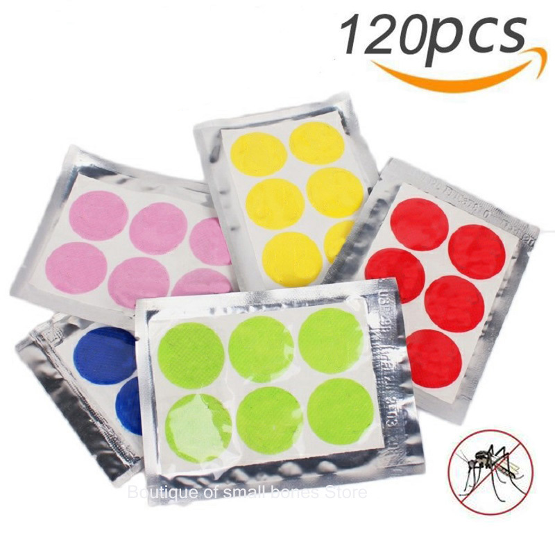 

120pcs DIY Mosquito Repellent Stickers Patches Cartoon Smiling Face Drive Repeller