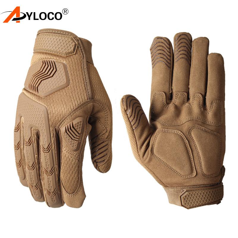 

Sports Gloves Tactical Men Touch Screen Army Military Combat Multicam Bicycle Shooting Paintball Hunting Full Finger, Black