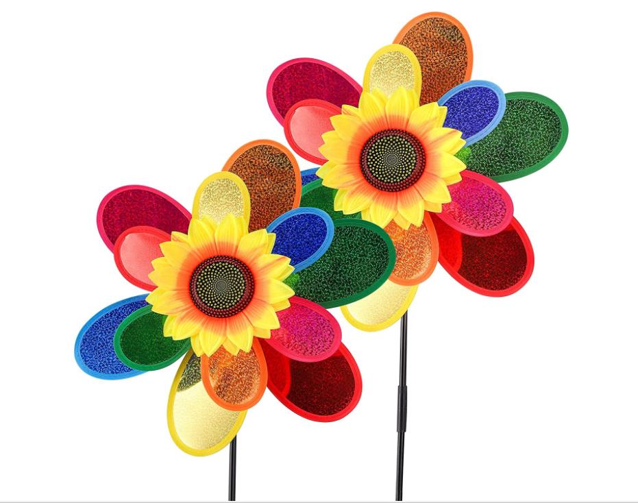 

Garden Decorations Rainbow Pinwheels Sunflower Whirligig Wind Spinner Large Windmill Toys for Yard Lawn Art Decor Baby Kids Toy