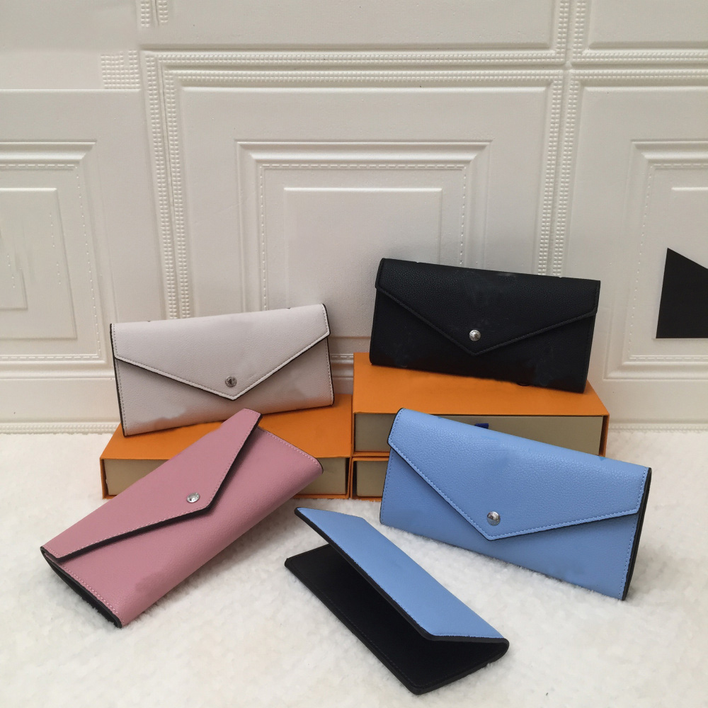 

Luxury high quality Fashion Single Zipper Men Women Leather Wallet Lady Ladies Long Purse With Orange Box Coin Card Bag