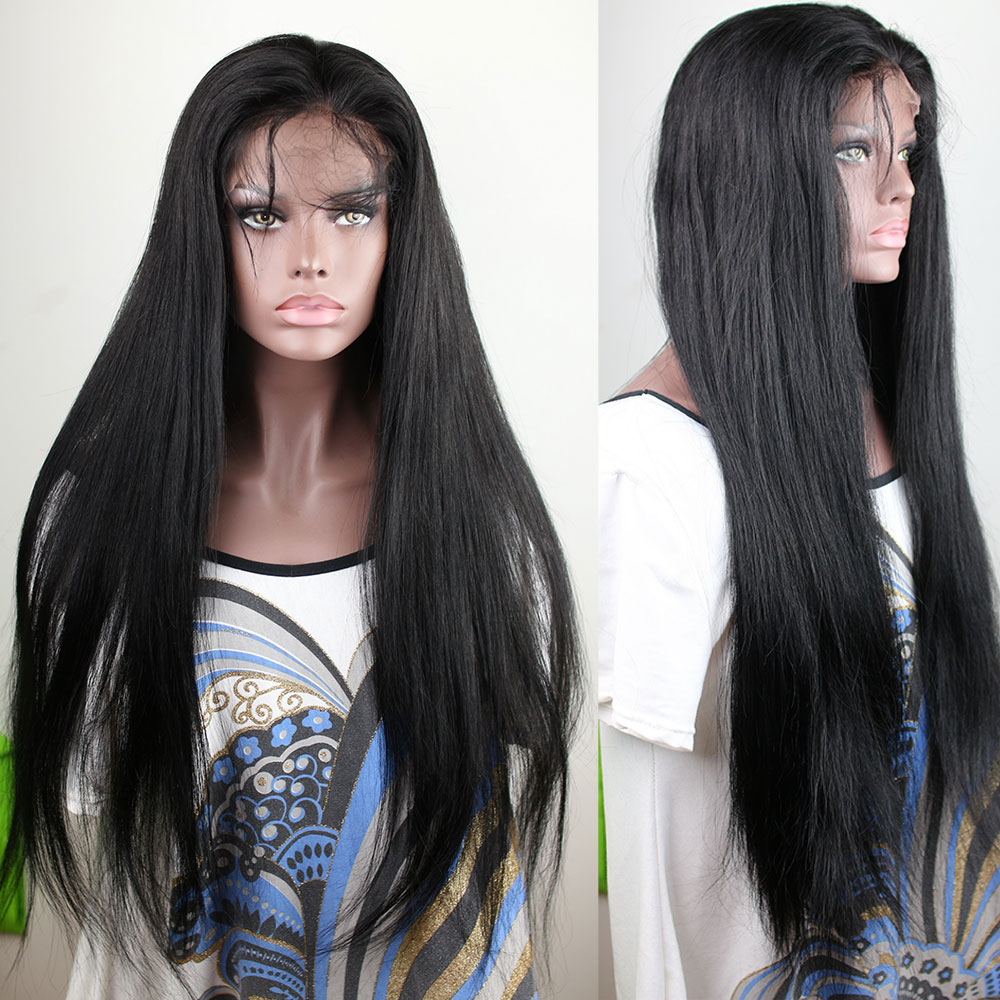 

Wigs Pre Plucked Hairline With Baby Hair Brazilian Remy Hair Silk Silky Straight Full Lace Wigs For Women, As the picture shows