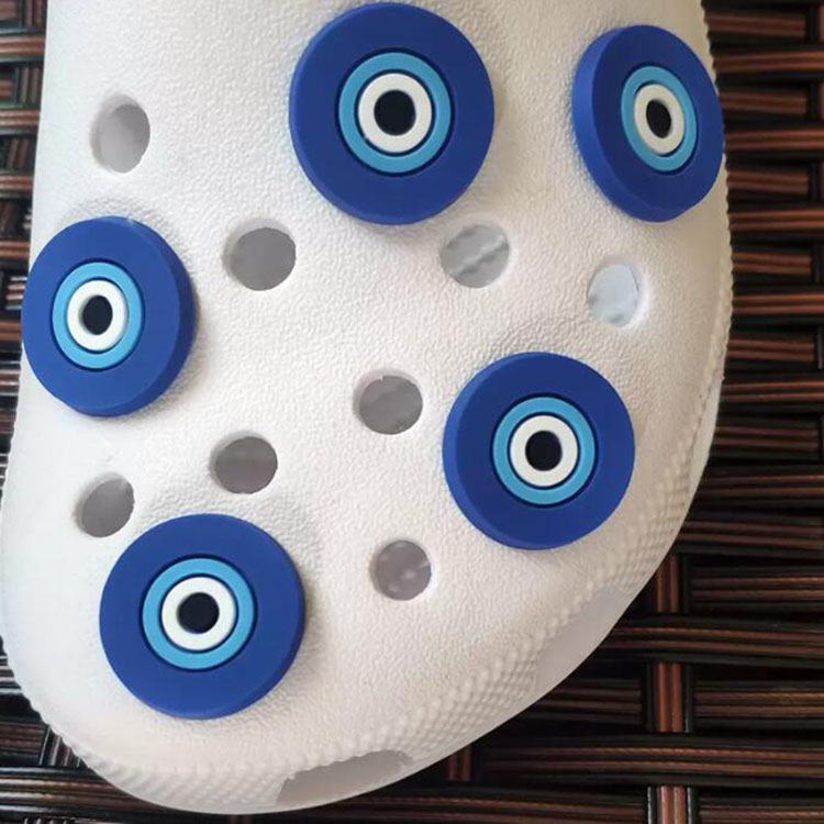 

Blue Evil Eye Croc Charms hole Shoes Accessories for Clog Wristband Bracelet Decoration Xmas Party Gifts, White;pink