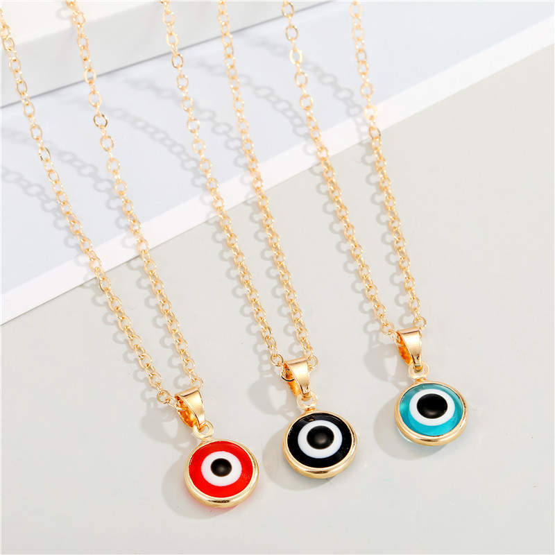 

S2289 Turkish Symbol Evil Eye Pendant Necklace Women Men Nazar Turkey Arabic Islamic Lucky Charm Blue Eyes Necklaces
