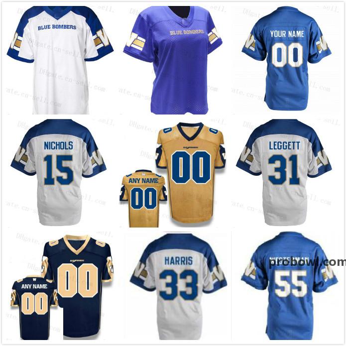 

Stitched Winnipeg Blue Bombers Custom Your name 5 Dieter Brock 33 Andrew Harris 55 Jamaal Westerman 31 Maurice Leggett Football Jersey, 12 john hufnagel