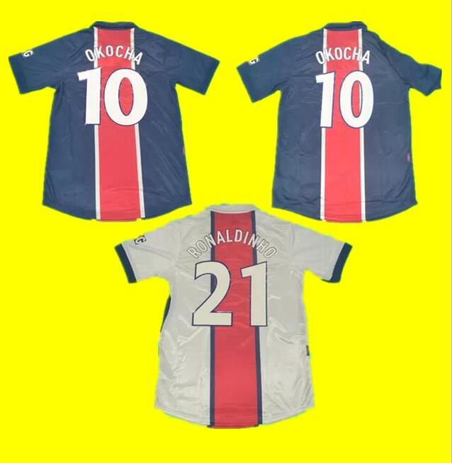 

Paris Maillots de football kit 1998 1999 Retro soccer Jerseys SIMONE OKOCHA LEROY RODRIGUEZ LACHUER 98 99 classic Vintage football shirt, Retro 1998 1999