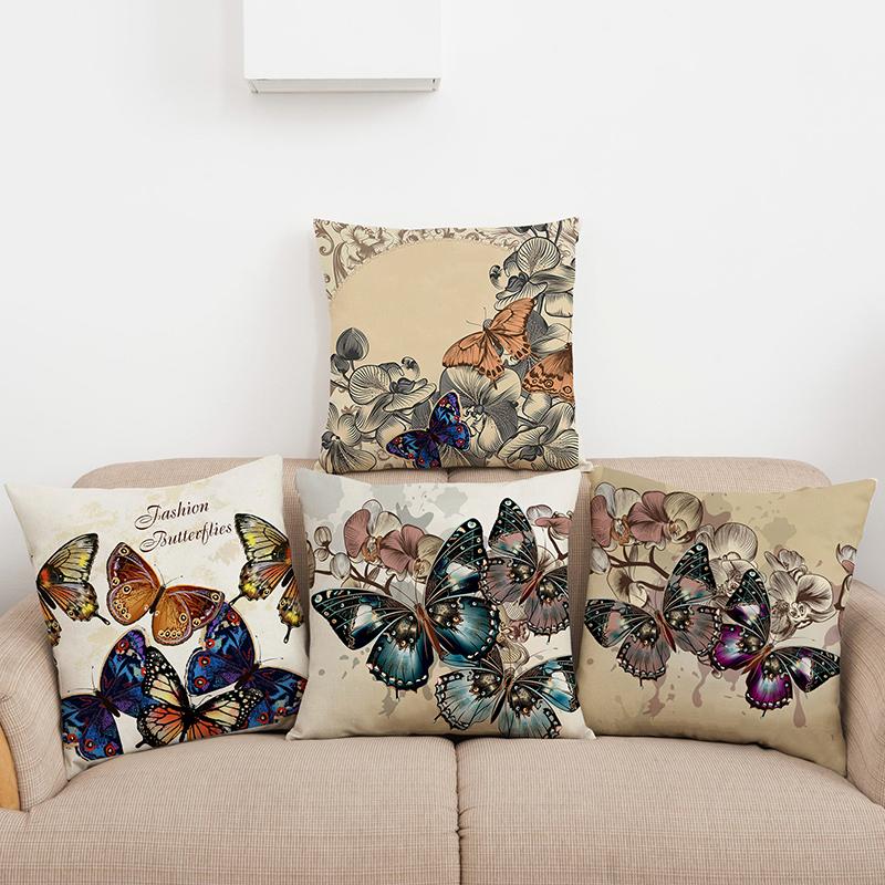 

Cushion/Decorative Pillow Beautiful Butterfly Animal Pattern Cover Home Sofa Decorative Cushion Detachable Square, 21a56-1