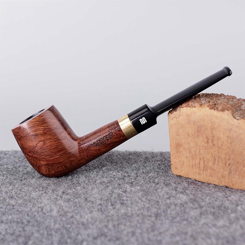 

Wood Fragrance Rosewood Pipe Wooden Solid Smoking Set Straight Handle Foreign Trade Pipes