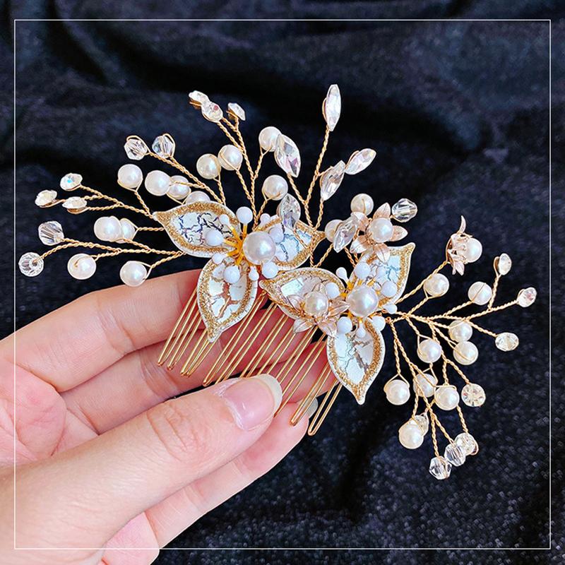 

Hair Clips & Barrettes Gold Wedding Crystal Headbands Flowers Bridal Vine Accessories Leaf Set Headpiece For Bride And Flower Girls Tiaras, Golden;silver