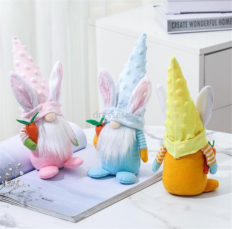 

Stock Easter Bunny Gnome Party Plush Scandinavian Decorations Nordic Dwarf Figurines Table Gnomes Doll Ornaments CC