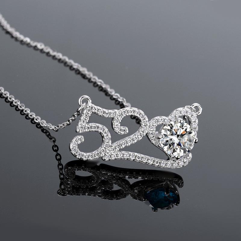 

Pendant Necklaces Ladies Sterling Silver S925 Necklace Mosangshi Diamond Ring Refers To 520 One Valentine's Day Gifts Wholesale Bulk