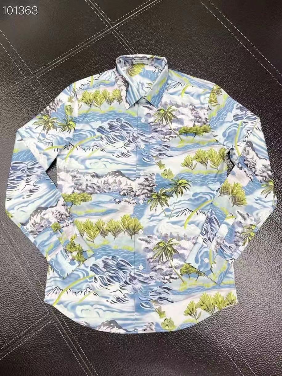 

Mens Designer Shirts Brand Clothing Men Long Sleeve Dress Shirt Hip Hop Style High Quality Cotton SHIRTS 6917, Blue