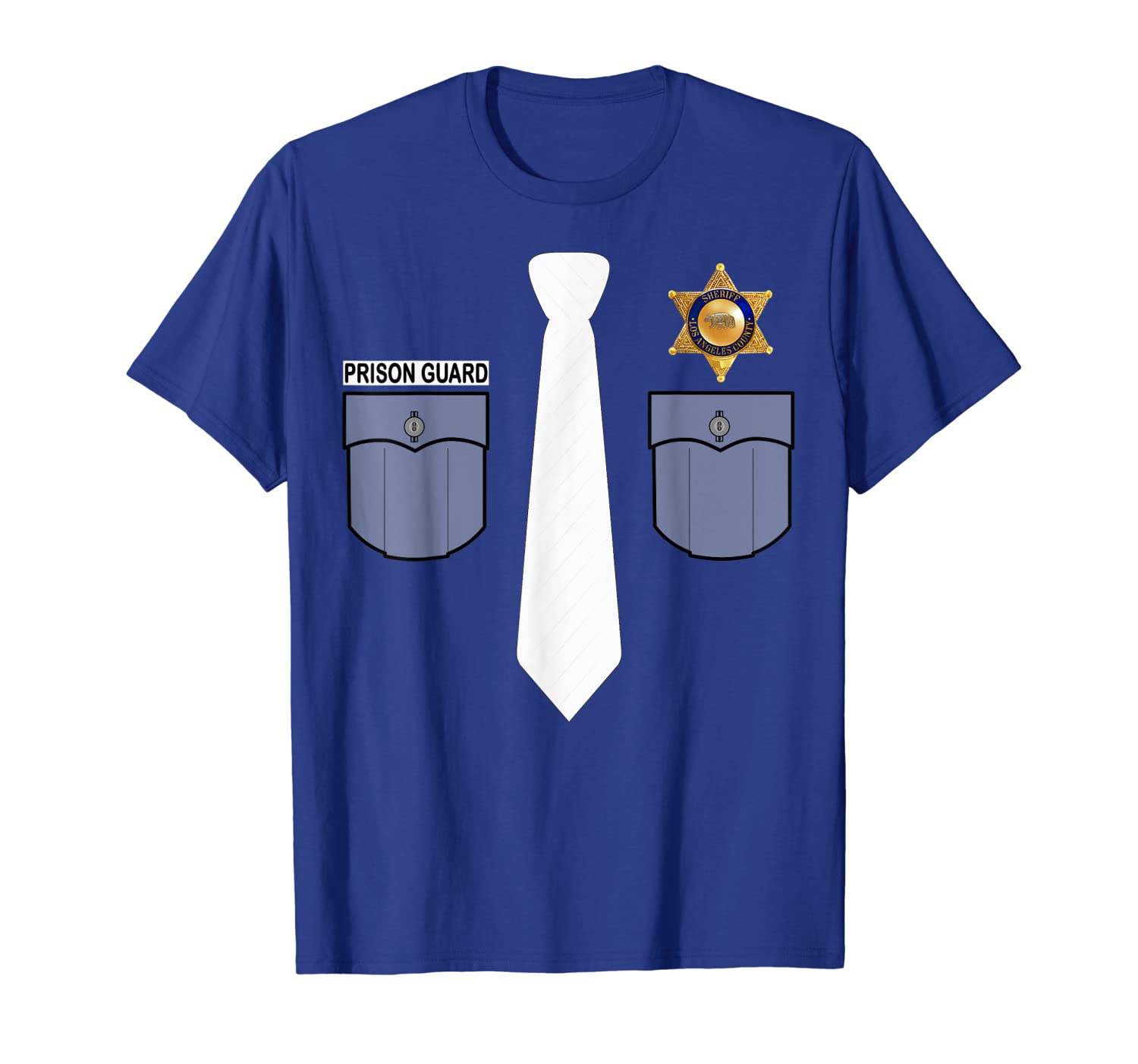 

prison guard correctional officer police costume funny gift t-shirt, White;black
