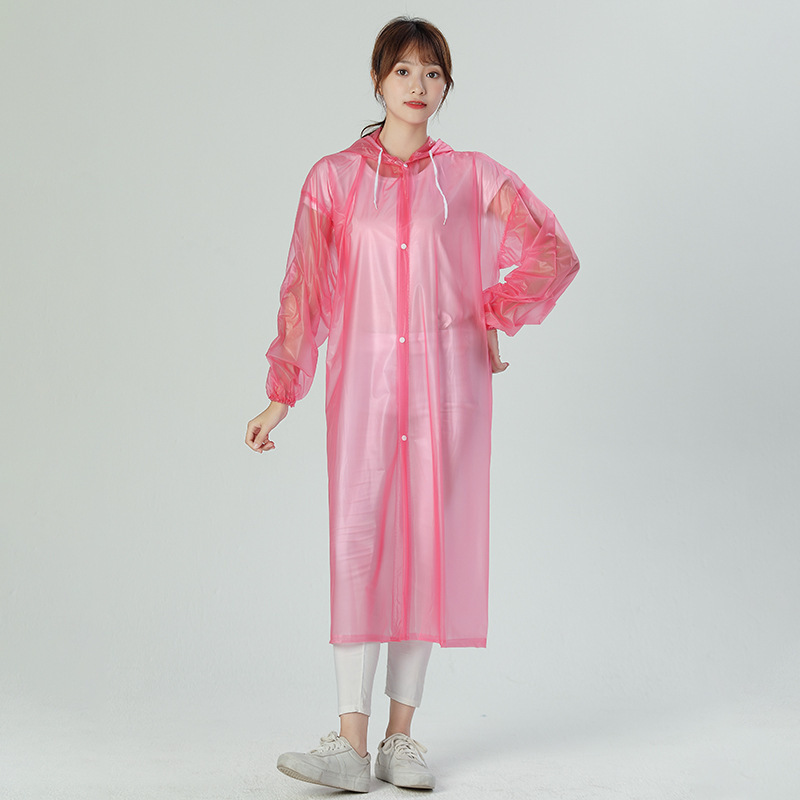 

fashion transparent raincoat plastic eva long one-piece poncho outdoor tourism men's and women's rain pants split suit