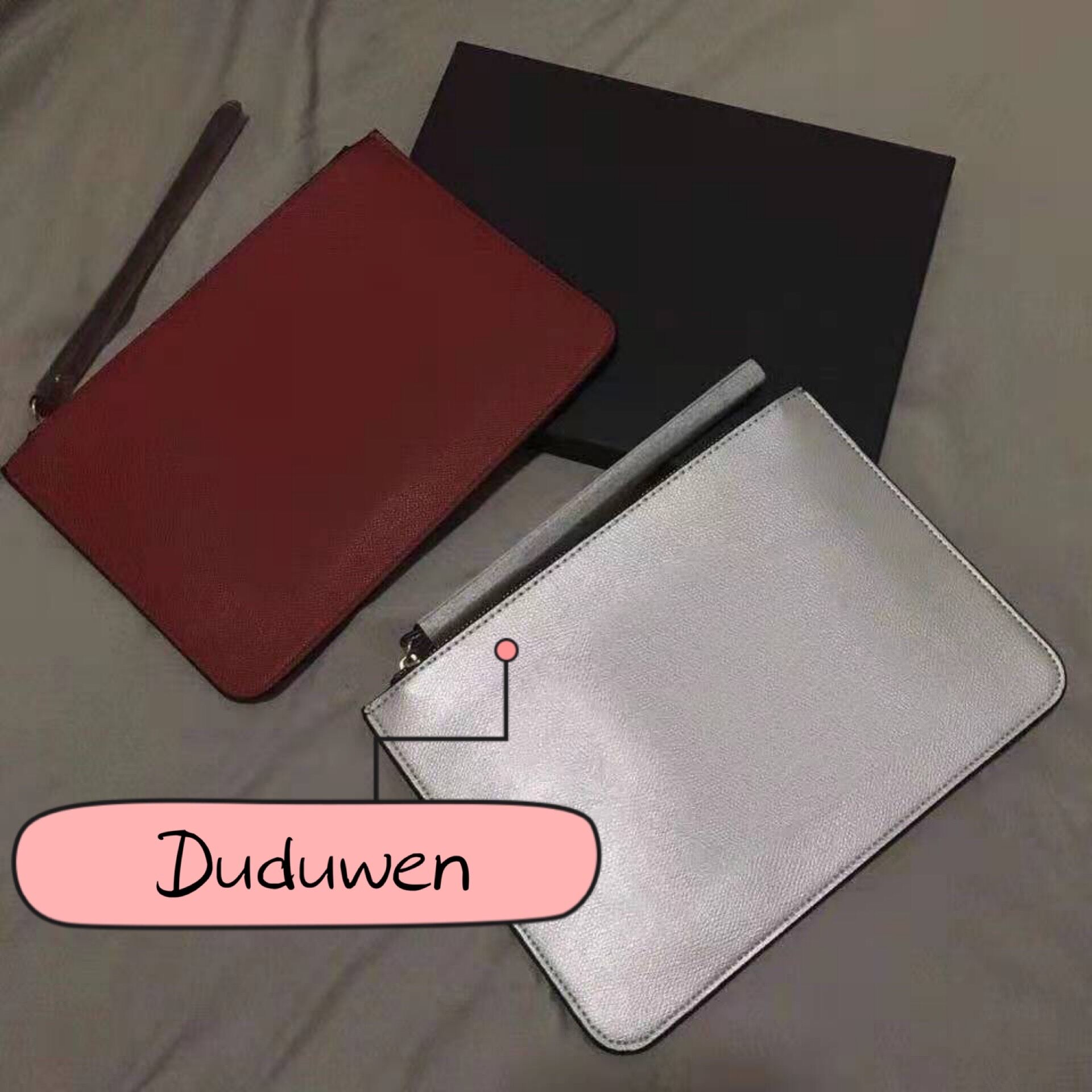 

fashion clutch party bag engrave C and letters with zipper including gift box storage case boutique office bag, Customize