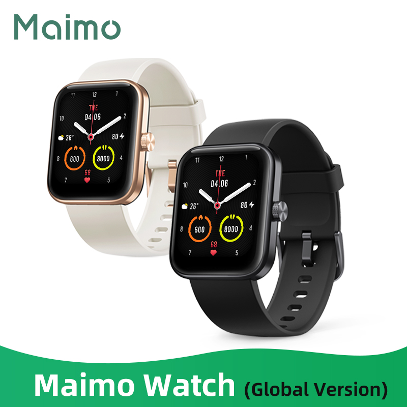 

Global Version 70mai Maimo Watch Blood Oxygen Heart Rate 1.69 5ATM Waterproof For Xiaomi Smartwatch Mi Band Women Mens Watches, Black