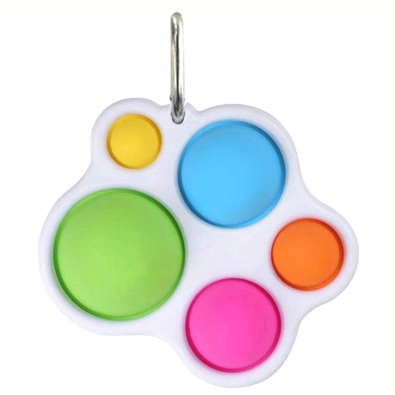 

Push Pop It Finger Bubble Keychain Toy Kids Adults Six Shape Silicone Fidget Simple Dimple Key Ring Decompression Key Chain Pandent HH31OQNY