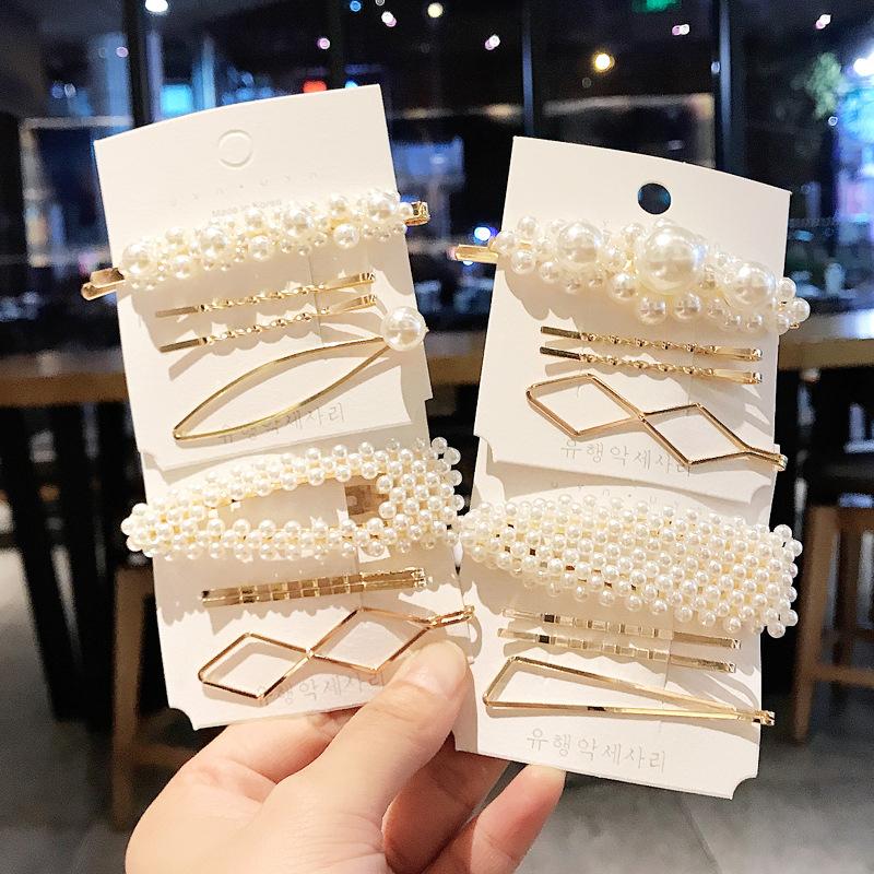 

Hair Clips & Barrettes Fashion Elegant Pearl Hairpins For Women Girls Metal Grips Styling Accessories, Golden;silver
