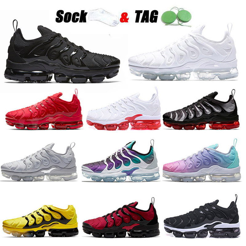 

TN Plus Running Shoes For Men Women triple black white Gradient Hyper blue Supernova Brushstroke Camo trainers outdoor sports sneakers Lime Bumblebee True