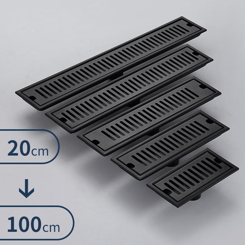

Other Bath & Toilet Supplies WETIPS Black Bathroom Shower Drain Floor Square Cover Drains Long Linear Drainage Channel Deodorant Fast