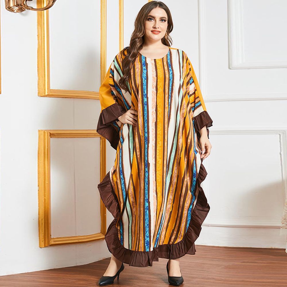 

2021 Ramadan Eid Plus Size Abaya Dubai Turkey Islam Muslim Long Maxi Dress Vestido De Mujer Kaftan Dresses For Women Robe Longue