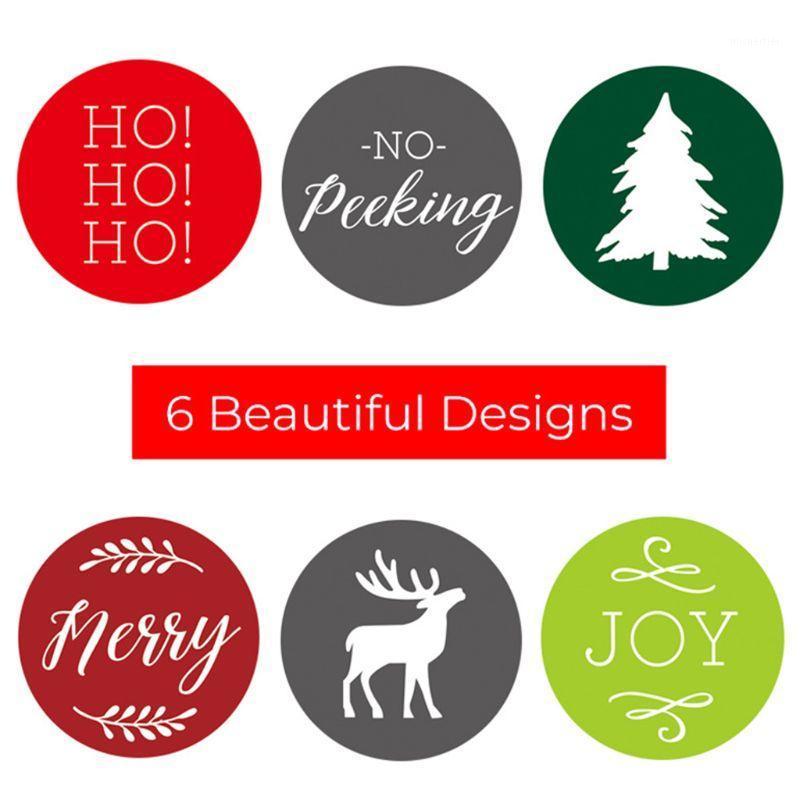 

Gift Wrap 500pcs/roll 6 Designs Christmas Stickers Tree Elk Decorative For Scrapbooking 57BB