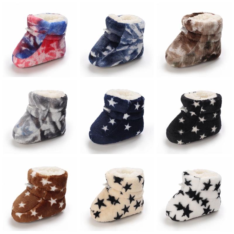 

Boots Winter Snow Born Boys' And Girls' Short Super Warm Plush Inner Non Slip Baby Toddler Cute Soft Soled Shoes, Black;grey