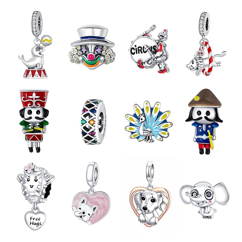

Other Real 925 Sterling Silver Beads Circus Clown Puppy Charms For Woman Wedding Diy Bracelets Romantic Gifts Daily Jewelry Making