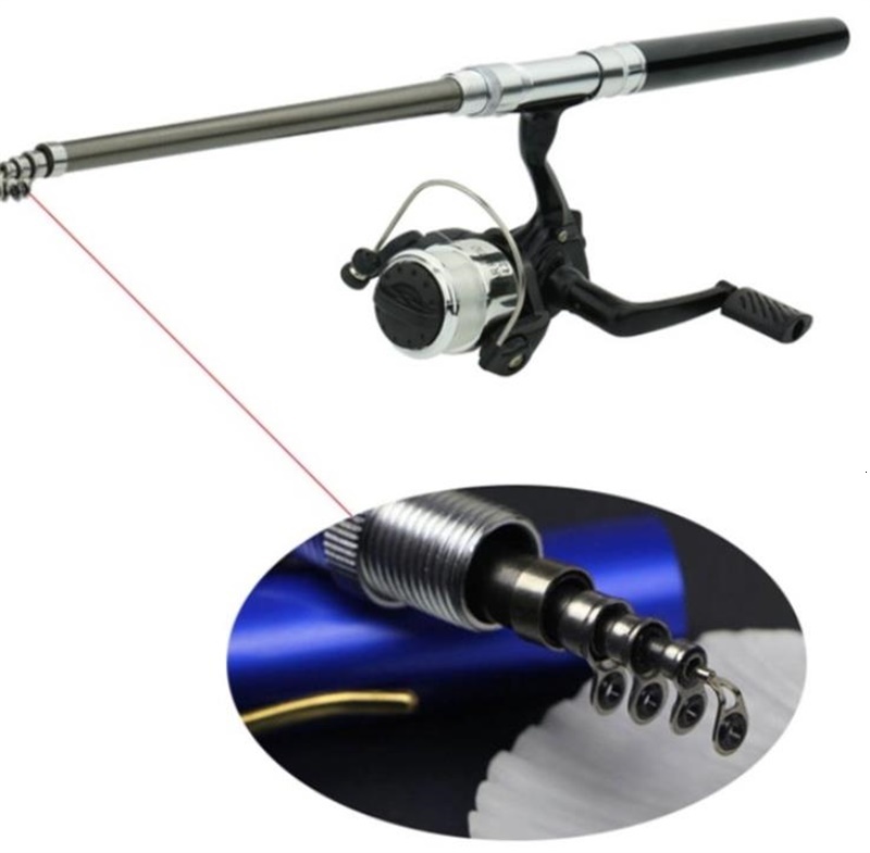 

Aluminum Alloy Pen Fishing Rod Mini Pocket Fish Pole Reel Combos Lightweight Telescopic Fishing Rods with Reel 250 W2
