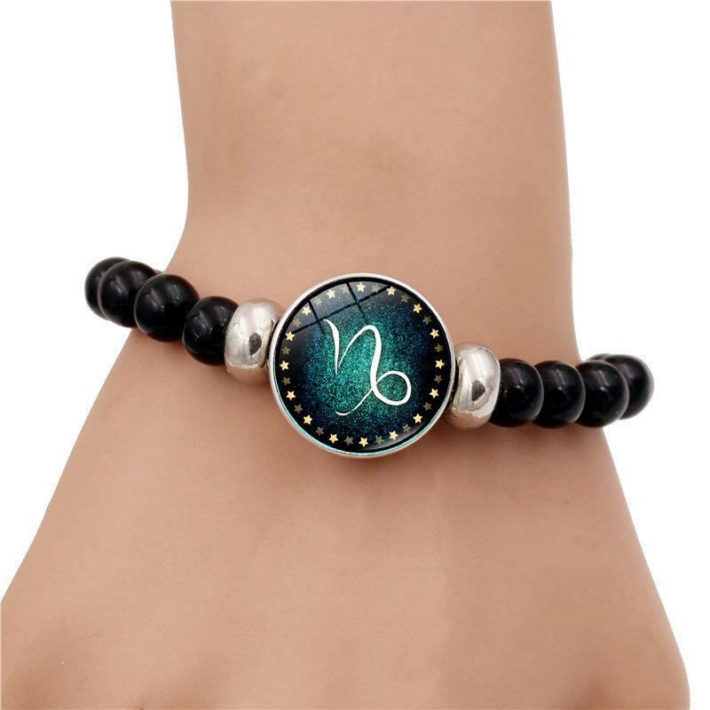 

Beaded, Strands Arrival Starry Sky Luminous 12 Constellation Bracelet For Women Men Aries Sagittarius Libra Beaded Elastic Line Jewelry Gift