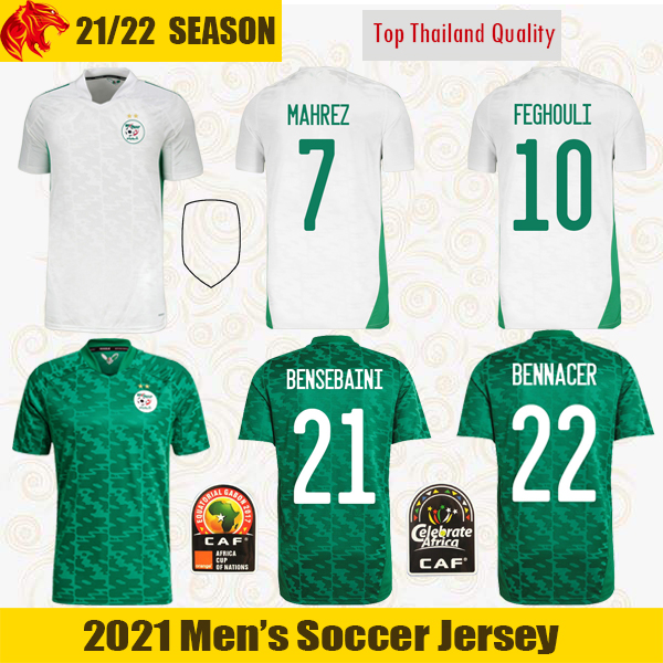 

2021 Algeria MAHREZ Soccer Jerseys FEGHOULI BENNACER ATAL 20 21 Fans player version Algerie Football Shirt SLIMANI BENSEBAINI Mens Jersey ki, Black;yellow