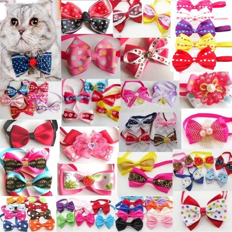

50pcs/Lot Big sale Fashion Pet Dog puppy Cat Cute Bow Ties Neckties Bowknot Dog Grooming Products Mixed style LY02, Mix girl and boy color