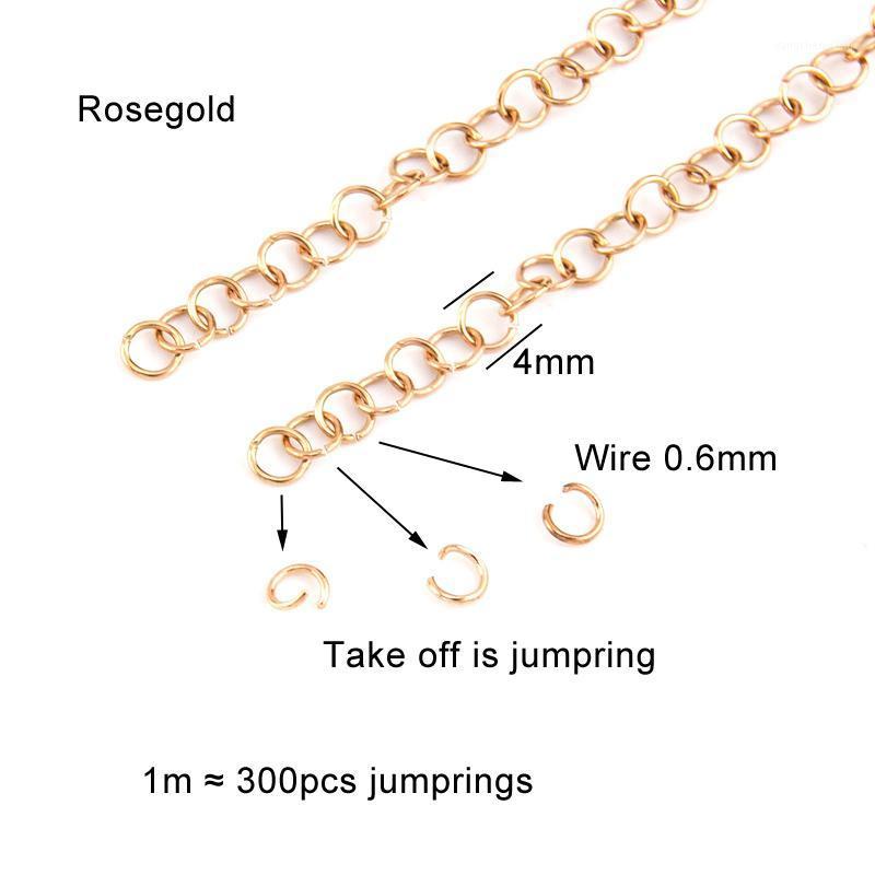 

Meter Rosegold Jumprings Chain Stainless Steel 4mm Width DIY Jewelry Making Findings Split Rings Chains