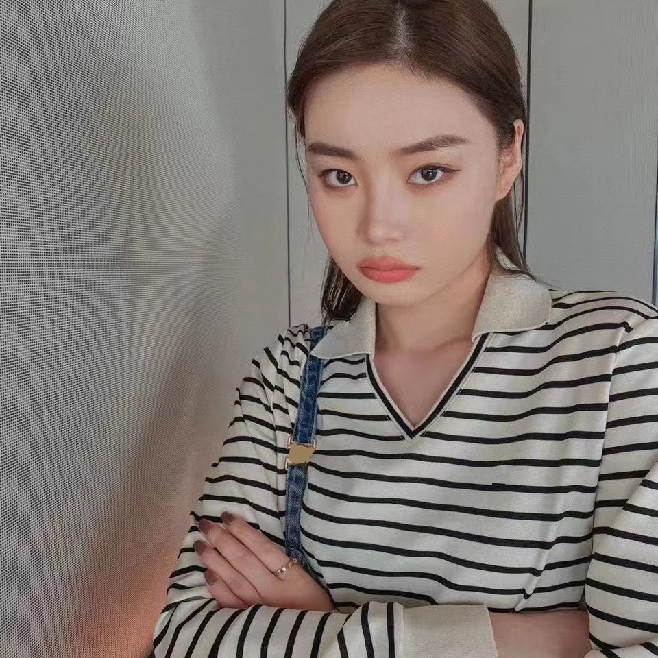 

Embroidered Letter Sweatshirts Striped Blouse Autumn Women Long Sleeve Organic Cotton T-Shirt Vintage Casual Female Tee Shirts, Extra shipping