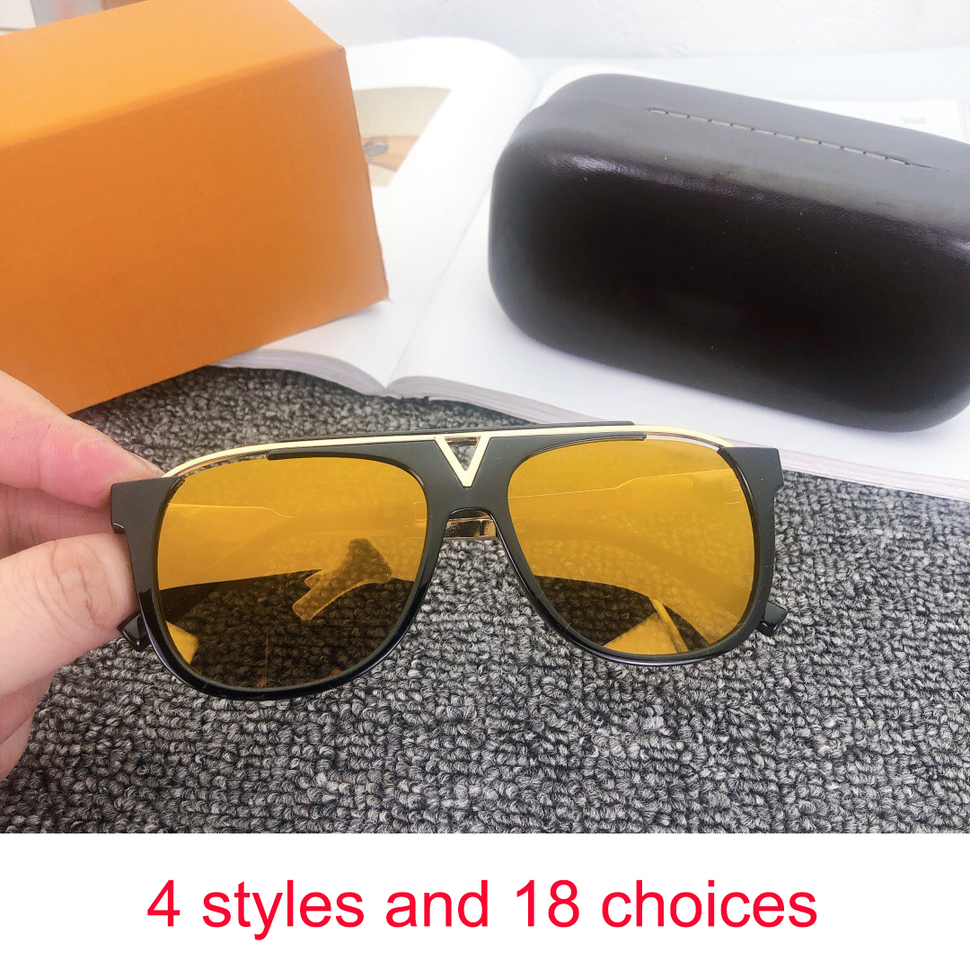 

5A High-end Sunglasses Mens womens designer sunglass UV 400 for Shiny design men women lovers All-match orange Polarized light sun glasses with box L2561